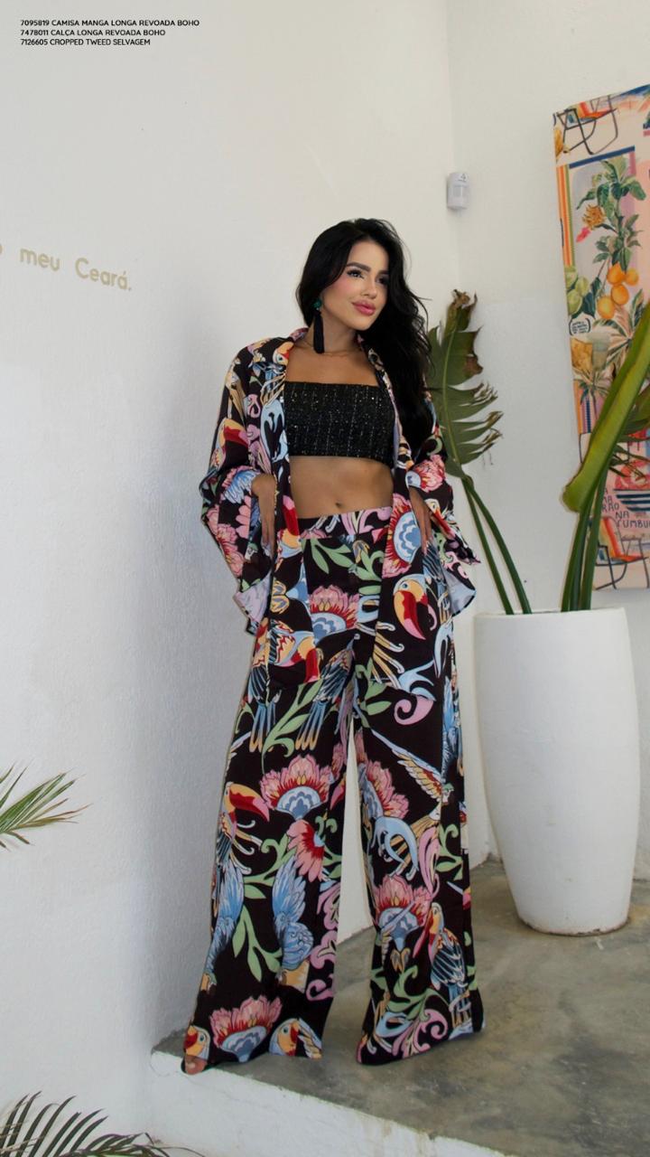 Calca Longa Revoada Boho